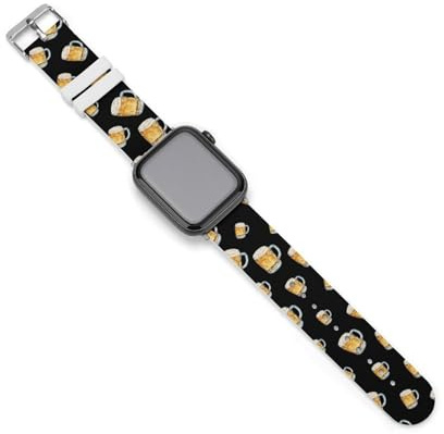 Glass Beer Mug Silicone Watch Strap 38mm 40mm 42mm 44mm Quick Release Compatible with IWatch Series 10 9 Ultra 8 7 6 5 4 3 2 1 SE