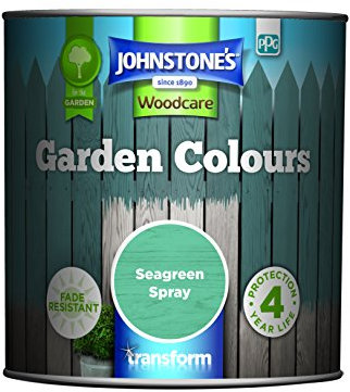 Johnstone’s - Garden Colours - Seagreen Splash - Exterior Wood Paint - Fade Resistant - Suitable for Garden Furniture Outdoors - Fence Paint - Dry in 2 hours - 12m2 Coverage per Litre - 1L