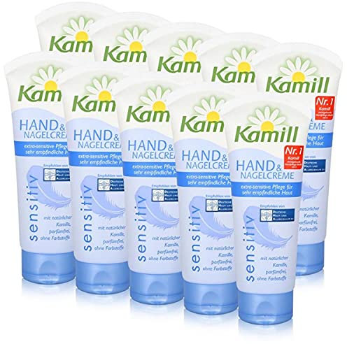 Kamill Hand & Nagel Creme Sensitiv 75ml - mit natürlicher Kamille (10er Pack)