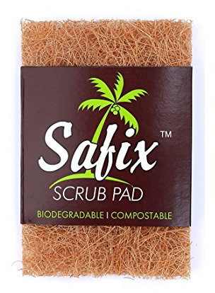 Safix Natürliches Anti-Kratzer Mehrzweck-Pad aus Kokosnuss für Teller, 4 Stück