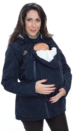 Amarsupiel | Manteau Portage et Grossesse Multifonctionnel 5 en 1 | Manteau de Portage Femme Bébé avec Capuche et Fermeture Éclair | Certifié OEKOTEX | Fabriqué dans l'UE