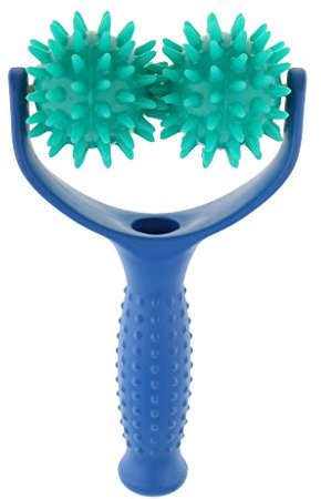 MagiDeal Massage-Roller mit 2 Massagebälle Massageball mit Noppen Entspannen Fuß Hand Massagegerät Selbstmassagerolle