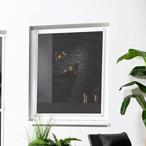 Fliegengitter Fenster mit Pollenschutzgewebe Master Slim 100x120 cm Insektenschutz Fensterbausatz (weiß)