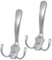 Aerzetix - 2x Appendiabiti da Parete in Metallo con Ganci Saloum Colore Argento Opaco 110/62mm - C41417