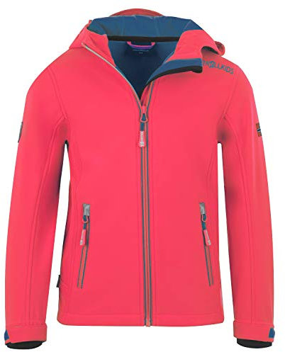 Trollkids Mädchen Softshell Jacke Trollfjord, Rosa/Mitternachtsblau, Größe 164