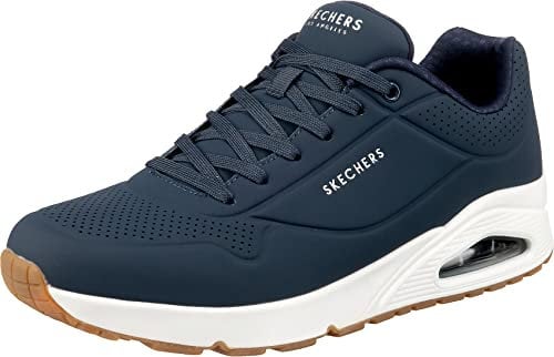 Skechers Herren Uno Stand On Air Sneaker, Navy Durabuck Trim, 48.5 EU