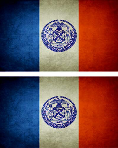 Akachafactory 2X Sticker Aufkleber Flaggen Flagge Fahne Vintage New York NY