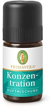 PRIMAVERA Konzentration Duftmischung 5 ml - Zitrone, Riesentanne und Salbei - Aromaöl, Duftöl, ätherisches Öl Aromatherapie - konzentrationsfördernd - vegan