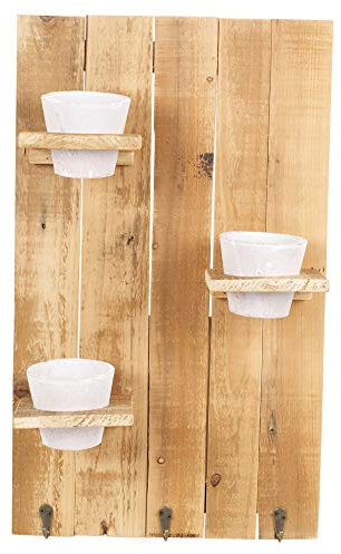URBNLIVING Decoraciones de pared de madera con soporte para macetas para plantas interiores y exteriores (vertical)