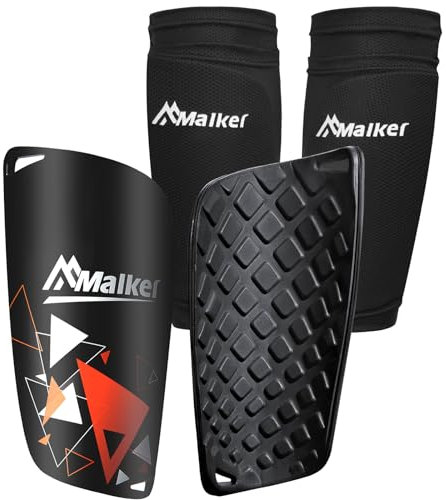 Malker Schienbeinschoner Fußball Set für Erwachsene und Jugend Kinder mit Socken Shin Guard und Leggings Kunststoff Tasche Fußball Ausrüstung Vermeidung von Verletzungen