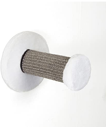 CanadianCat Company | Katzen Kletterwand Kletterstufe zur Wandmontage, Katzentreppe Wand Sisal, Kletterstufe für Kletterlandschaft in grau-weiß | ca. 18cm, Ø 7cm