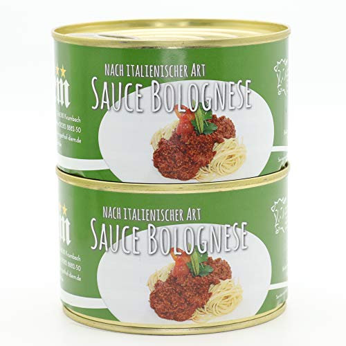 2x Konserve - Diem Bolognese, Pasta Soße, Spaghetti, Nudelsoße, Konserve - Camping - Dose - 400g - Lange Haltbarkeit