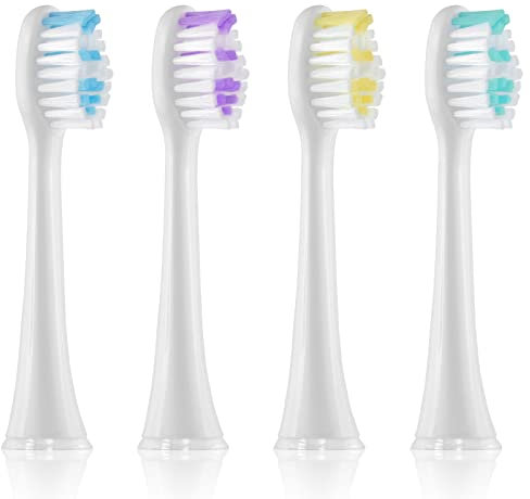 4 Stück Ersatzbürsten ist nur Kompatibel mit Callysonic Schallzahnbürste H31 / H49, 7x mehr Plaqueentfernung für optimale Zahnpflege, Weiß