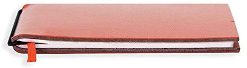 X17-A5 Notizbuch/Personal Organizer | 7mm dünn | orange; aus recyceltem Leder. Nachfüllbar. Notizheft (liniert) mit Doppeltasche, Made in Germany.