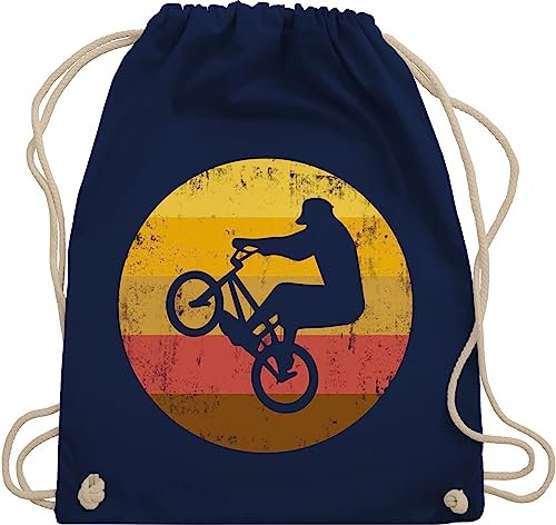 Shirtracer Turnbeutel Rucksack - Fahrrad Bekleidung - Radsport Geschenk BMX Fahrer Geschenk Radfahrer I - Unisize - Navy Blau - geschenke für fahrradfans kinderturnbeutel radfahren rad juterucksäcke