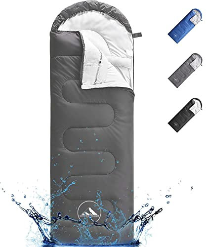 Hikemeister® Mumien Schlafsack Deckenschlafsack mit Kopfteil 220x75 cm 950 g, Farbe:Anthrazit