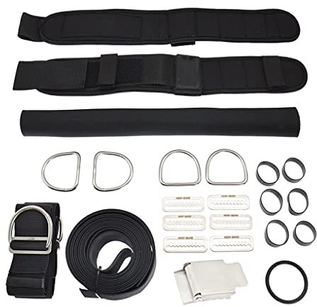 UIKEEYUIS Keep Diving HN T99 Backplate Harness Set Edelstahlschnallen Abnehmbares Schnorchelset Schrittgurt Bleigurt