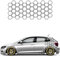 1A Style Sticker Auto Waben Offen Aufkleber Autodekor Tuning KFZ Seitenaufkleber Hexagon Wohnwagen Premium Folie (Matt Schwarz)