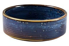 Genware Terra Porcelain Bowl Aqua Blue 13cm – Pack of 6, Chip-Resistant, Reactive Glaze, Fully Vitrified, Oven Microwave Dishwasher Safe, Ideal for Restaurants & Catering