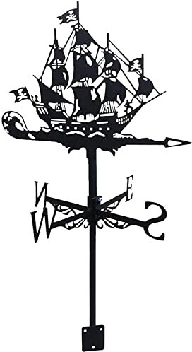 Girouette de Bateau à Voile rétro, girouettes en métal avec Support de Montage, indicateur de Direction du Vent pour toits, Cour, coupole, Poteau, granges, remises, Jardins