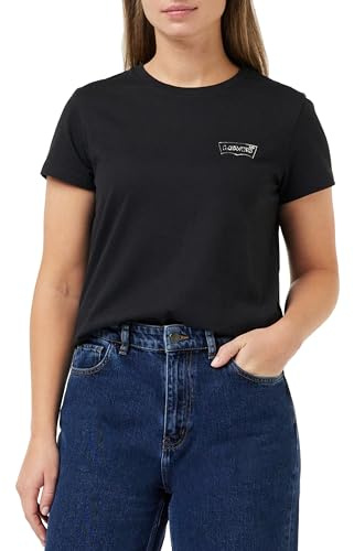 Levi's Damen The Perfect Tee T-Shirt,Batwing Outline Caviar,XXS