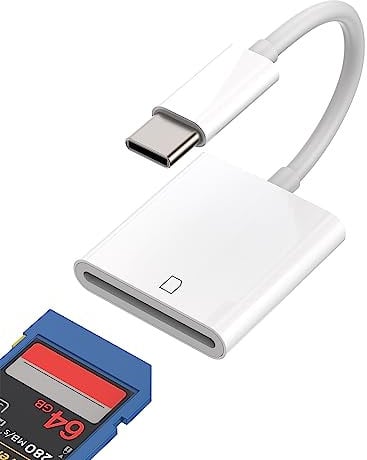USB C SD Card Reader Type-C Camera Memory Adapter Apple iPhone15 Pro Max Plus iPad Pro Air Flash Drive 3.0 Multiport Thunderbolt 4 3 Cable Macbook Dongle Compatible for Samsung Galaxy LG Google Pixel