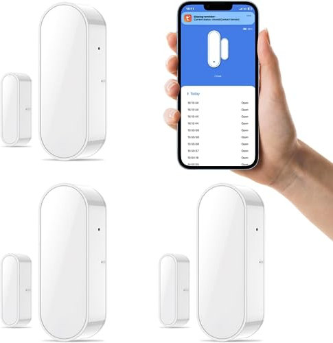 HEIMAN Wi-Fi WLAN-Tür-/Fenster-Sensor, Smarter Kontaktsensor, Funk Fenster-Kontaktschalter für Dunstabzugshauben & Einbauschaltermit Push-Benachrichtigung, für Haus/Schuppen/Garage (3er Pack)