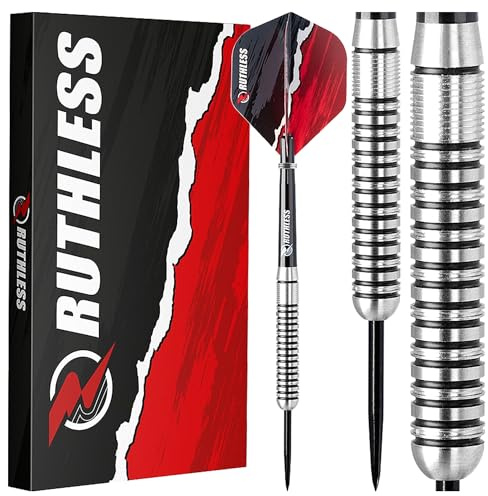 RUTHLESS Ranger I Professionelles Dart-Set mit Wolfram-Stahlspitze, 22 g und 24 g, mit Flights und Schäften