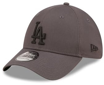 New Era MLB Fan Kappe Los Angeles Dodgers dunkelgrau Cap LA Logo gebogener Schirm geschlossene Rückseite Baseball - L-XL (7 1/8-7 5/8)