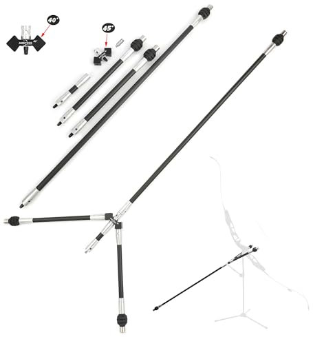 surwolf Bogenschießen Carbon Bogen Stabilisator Stange System 28&30 Balance Bar Stabilisator für wettbewerbsfähiges Recurve Compound Bogen (Silber-set2, V-Bar 40°)