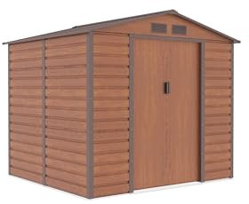 Casetta da giardino G21 GAH 407, 213 x 191 cm, marrone, montaggio semplice, 4,1 mq, superficie zincata, griglia di ventilazione