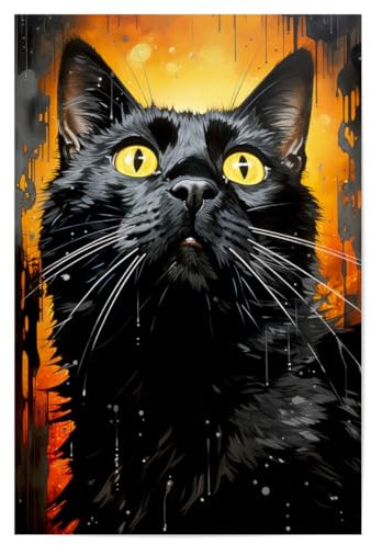 artboxONE Poster 120x80 cm Tiere Künstlerische Katze C - Bild katze haustier illustration