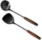 Fluaonb Spatola e Mestolo da 14 Pollici per Wok - Set in Acciaio Inossidabile 304