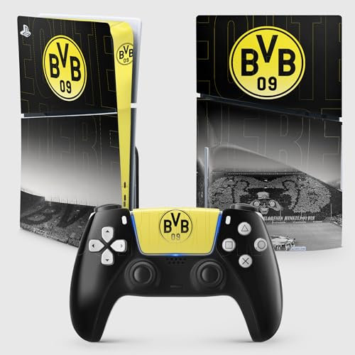 Dortmund Sticker PS5, selbstklebend für PS 5, Konsole und Controller, Slim Disk Edition, Skin Dortmund PS5 (1 Controller)