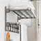 AIKER Porta Asciugamani Bagno Aggiornata,Più Spesso,Rinforzato E Stabile Porta Asciugamani Bagno Da Parete Con 9 Ganci Per Asciugamani,60cm Appendi Accappatoio Bagno Due Modalità Installazione-Grigio