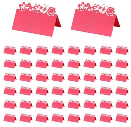 Uposao 50 Stück Tischkarten Hochzeit Hohle Sonnenblume Perlenpapier Platzkarten Grußkarten zum Beschriften Namenskarten Sitzplatzkarten für Hochzeit Geburtstag Kommunion Taufe Feier 10 cm x 10 cm