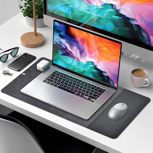 Schreibtischunterlage Filz, Große Desk Matte, Unterlage Schreibtisch Unterlegmatte, Tischunterlage Schreibtisch für Büro, Zuhause (Grau(100 * 40 cm))