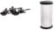 Tefal Essential, Aluminium Pots and Pans Set, 16 cm, 18 cm and 20 cm Saucepans with Lids & Curver Metal Effect 70% Recycled Kitchen One Touch Deco Bin, Silver, 40 litre