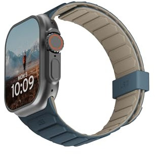 Urban Armor Gear Correa de reloj compatible con Apple Watch de 49/46/45/44 mm, Pathfinder Dune/Cloud Blue, correa magnética reversible de silicona de doble cara para iWatch Series Ultra