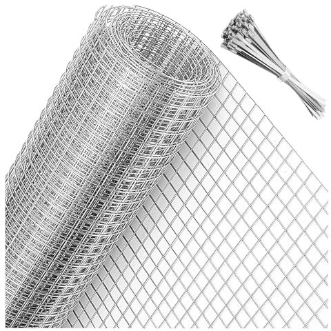 DTVEW Rollo Malla de Acero Inoxidable Malla de Alambre 0.4in, Cercado de Alambre de Gallinero Rejilla Metálica para Jardín Red para Aves de Corral(19.7inx9.9ft)