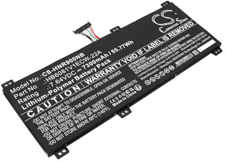 Batterie de rechange pour Honor HLYL-WFQ9, MagicBook Pro 4600H, MagicBook Pro i PN:Honor HB6081V1ECW-22A 7300 mAh / 55,77 Wh