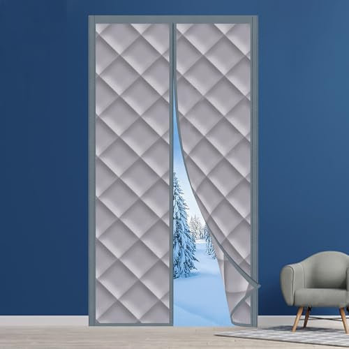 Magnet Wärmeschutzvorhang für Türen, Kälteschutz Wasserdicht, Winddicht, Magnetisch Thermo Türvorhang, Winter Verdickter Türvorhang, für Balkontür Haustüren