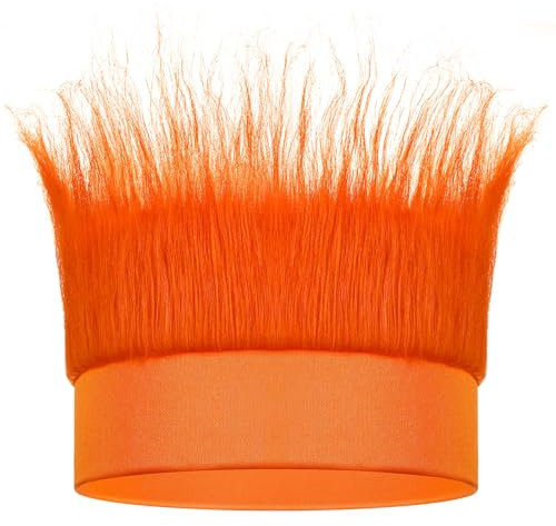 Jadive Haariges Kostüm Stirnband Flauschige Troll Haar Perücke Lustig Neuheitsmütze Verrücktes Haarstirnband Bequeme Kopfbedeckung Jubelnde Requisiten Zubehör für Halloween Cosplay Geisterwoche Sport
