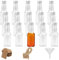 15 Piezas Mini Botellas Vacías para Licor, Botellas Licuadas de 60 ml, Minibotellas de Plástico, Botellas de Plástico Reutilizables, Transparencia, con Tapa y Embudo, Etiquetas de Papel Kraft