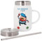 Mug Isotherme en Inox avec Couvercle et Paille - La France M'Appelle Cliché Vin Béret Humour - 500 ml - Tasse Thermo