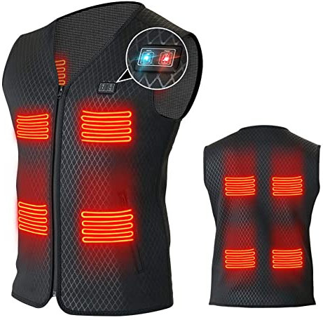 VDLLQYN, Self Heating Vest 5 Zone Heated USB Infrared Heating Vest Jacket Outdoor Charging Intelligence Men Electric Self Heating Clothes,warm vest(XL)