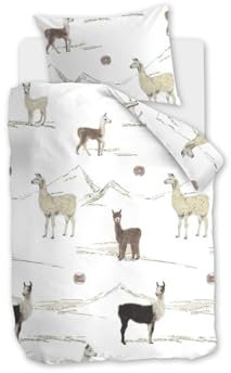 Beddinghouse Kids Lama Mountain bettwäsche-Set 2 TLG. - 100x135 - Natur - Baumwolle - mit Reißverschluss