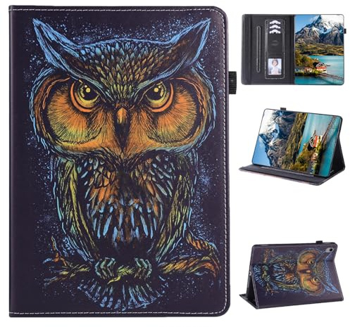 Rosbtib Schutzhülle für iPad (A16) 11 Generation 2025 11 Zoll / iPad 10. 2022 11 Zoll, Folio Tablet Schutzhülle Ständer Case mit Kartenhalter & Wake/Sleep Funktion & Stifthalter, Eule