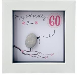 Personalised Birthday Gift for Women, 18th 21st 30th 40th 50th 60th 70th 80th 90th, Birthday Gifts for Her, Pebble Art Picture Best Friend Gift, Unusual Gifts for Women, Female Friend Gift
