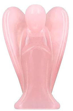 GIEEU Cristal de quartz rose naturel, statue d'ange gardien de 5 cm pour la décoration de la maison, cadeau spirituel, collectionneur, quartz rose, guérison cadeau en cristal pour la famille et les